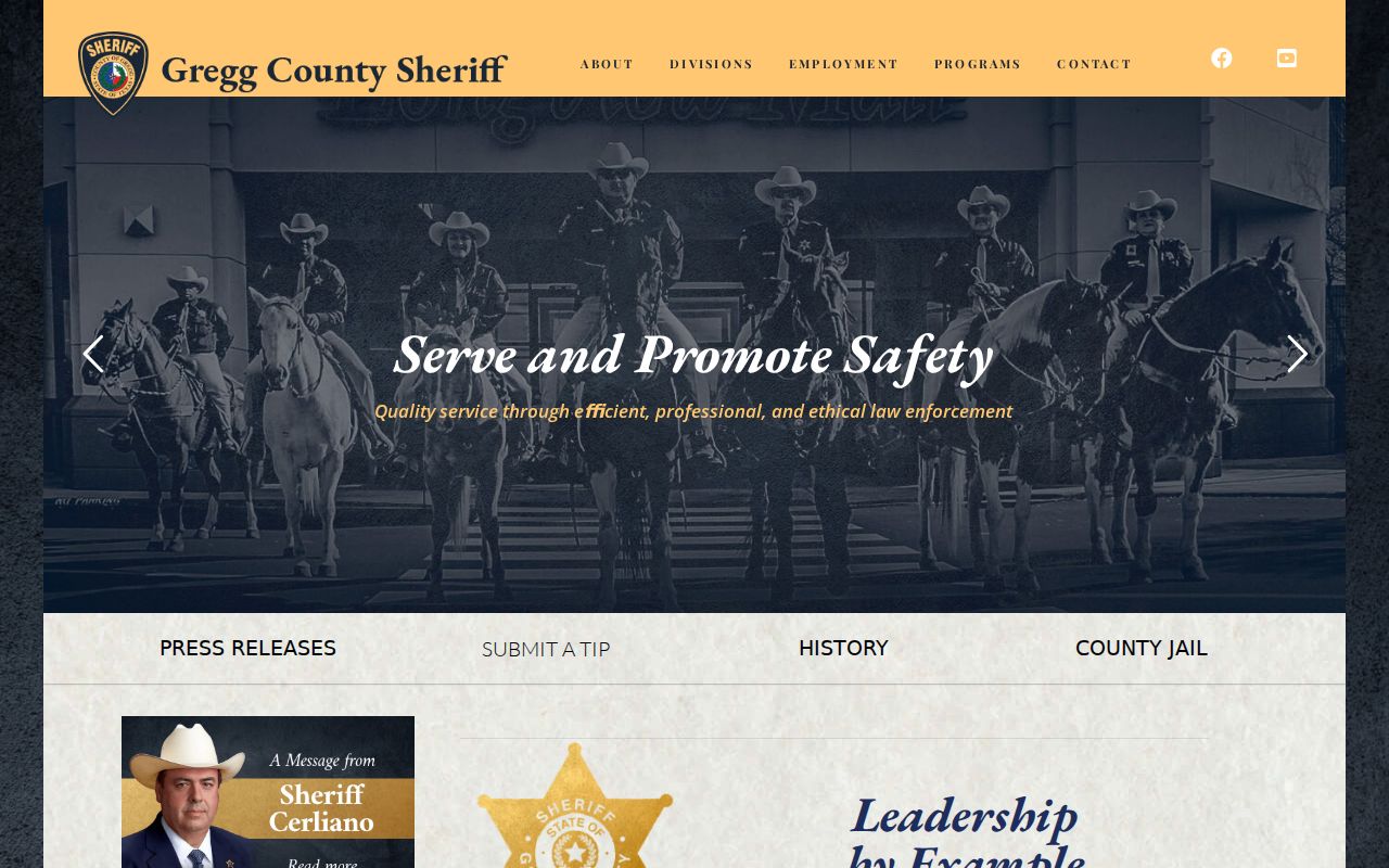 Gregg County sheriff criminal record divisions and contact page