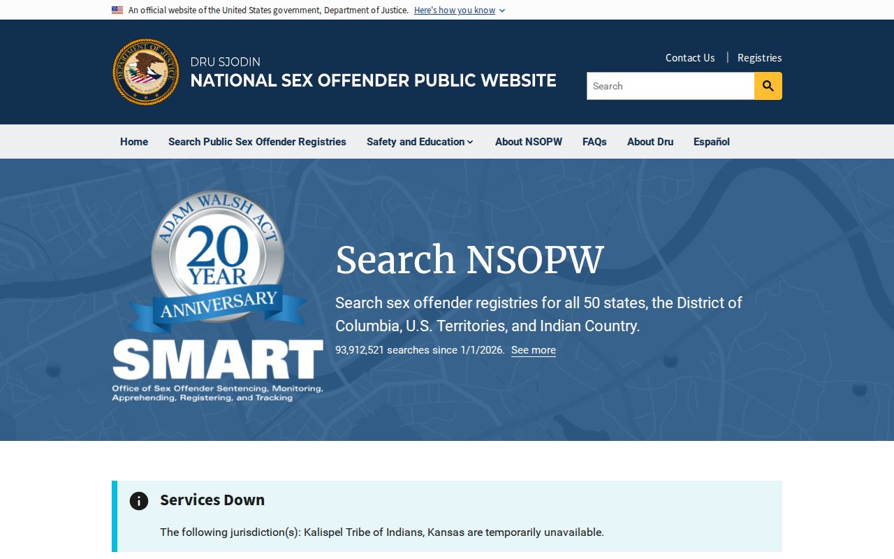 Gregg County sex offender lookup with the national NSOPW search