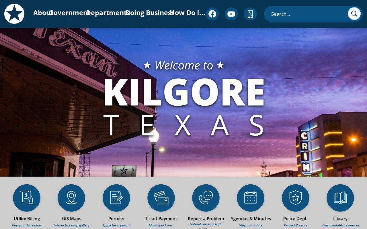 Kilgore City Hall and Gregg County criminal records navigation